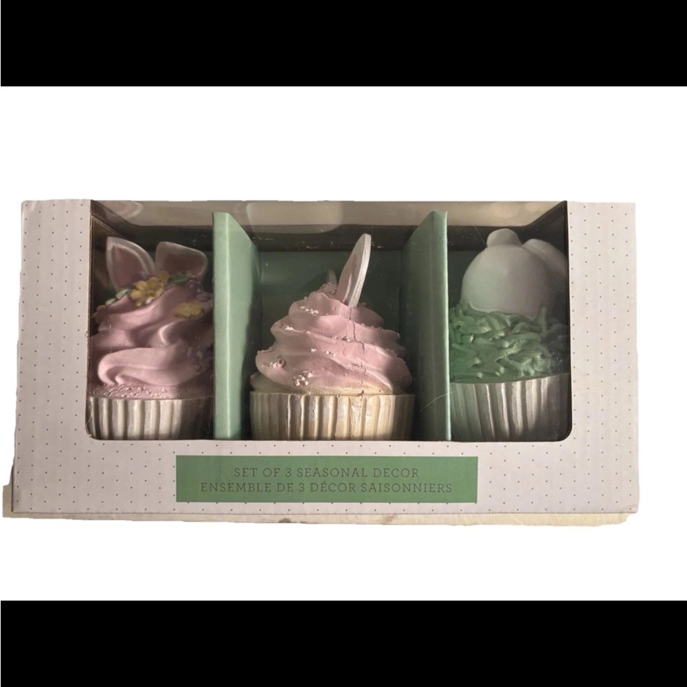 Bunny Boulevard Easter Cupcakes Pink Green White Bunny Ears Feet Tail Set of 3